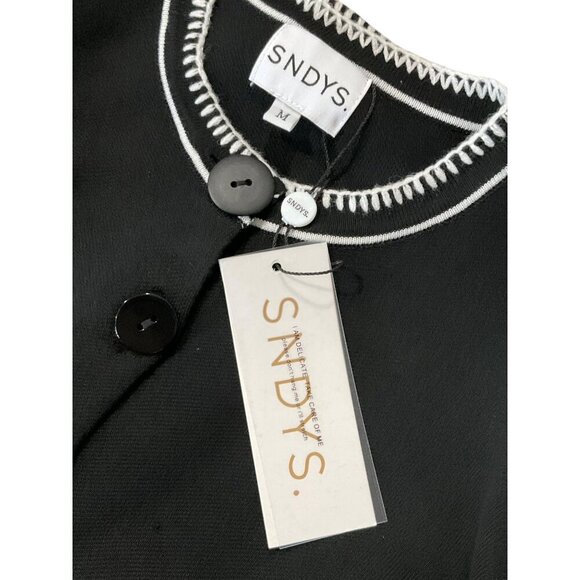 SNDYS Daphne Cardigan in Black Medium New Womens Knit Sweater Jacket - Picture 8 of 14